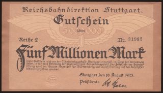 Stuttgart, 5.000.000 Mark, 1923