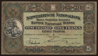 5 francs, 1914