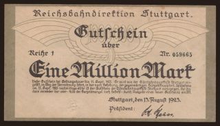 Suttgart, 1.000.000 Mark, 1923