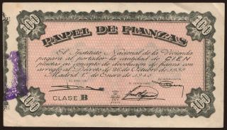 Papel de Fianzas, 100 pesetas, 1940