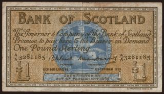 Bank of Scotland, 1 pound, 1959