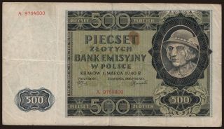 500 zlotych, 1940