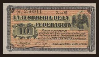 Sonora, 10 centavos, 1914