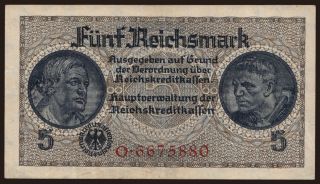Reichskreditkassenschein, 5 Reichsmark, 1939