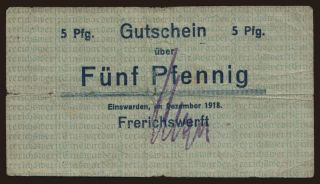 Einswarden/ Frerichswerft, 5 Pfennig, 1921
