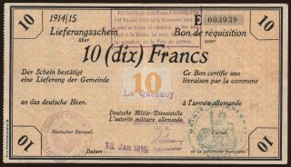 Etappen-Inspektion II, 10 francs, 1915