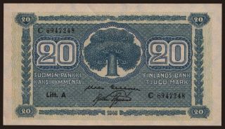 20 markkaa, 1945, Litt. A