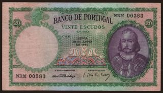 20 escudos, 1951