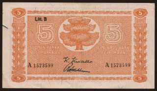 5 markkaa, 1945, Litt. B