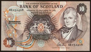 Bank of Scotland, 10 pounds, 1990
