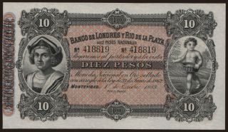 Banco de Londres y Rio de la Plata, 10 pesos, 1883