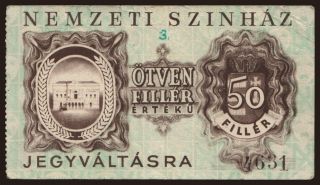 Budapest/ Nemzeti Színház, 50 fillér, 1946