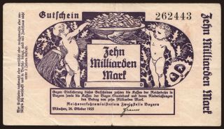 München, 10.000.000.000 Mark, 1923