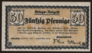 Eberbach, 50 Pfennig, 1918