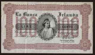 La Banca Irlanda, 100 lire, 1870