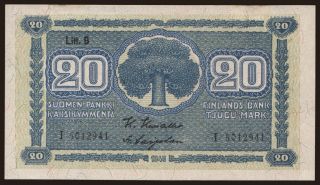 20 markkaa, 1945, Litt. B