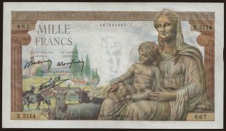 1000 francs, 1943