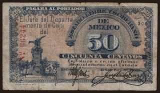 Estado Libre y Soberano de Mexico, Toluca, 50 centavos, 1915