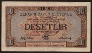 Denarni Zavod Slovenije, 10 lir, 1944