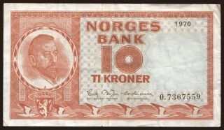 10 kroner, 1970