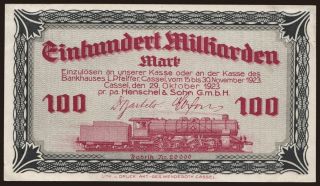 Cassel/ Henschel & Sohn G.m.b.H., 100.000.000.000 Mark, 1923