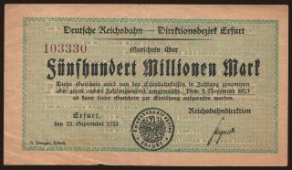 Erfurt, 500.000.000 Mark, 1923