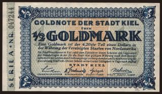 Kiel/ Stadt, 1/2 Goldmark, 1923