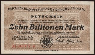 Frankfurt am Main, 10.000.000.000.000 Mark, 1923