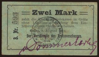 Grätz/ Kreisausschuss, 2 Mark, 1914