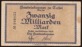 Cassel/ Handelskammer, 20.000.000.000 Mark, 1923