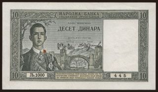 10 dinara, 1939