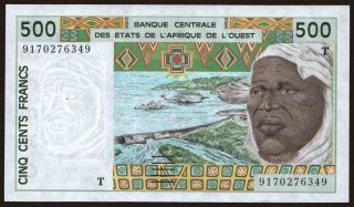 Togo, 500 francs, 1991