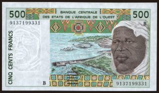 Benin, 500 francs, 1991