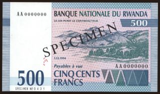 500 francs, 1994, SPECIMEN