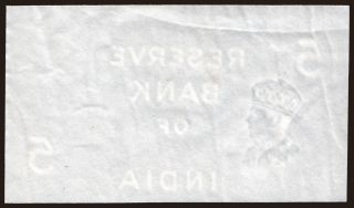 5 rupees, 1937, paper
