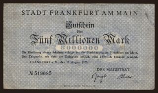 Frankfurt am Main/ Stadt, 5.000.000 Mark, 1923