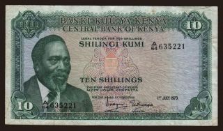 10 shillings, 1973