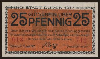 Düren, 25 Pfennig, 1917