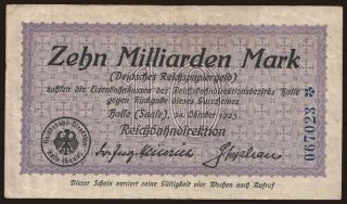 Halle, 10.000.000.000 Mark, 1923