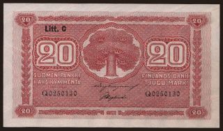 20 markkaa, 1922, Litt. C