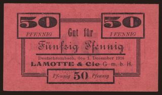 Deutschrumbach/ Lamotte & Cie, 50 Pfennig, 1916