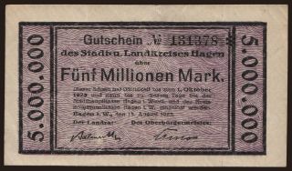 Hagen/ Stadt- und Landkreis, 5.000.000 Mark, 1923