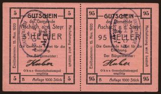 Aschach, 5, 95 Heller, 1920