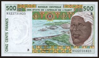 Benin, 500 francs, 1995