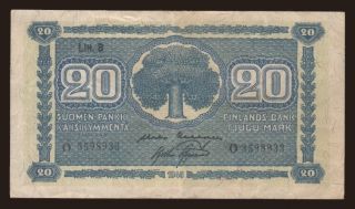 20 markkaa, 1945, Litt.B