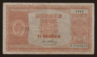 10 kroner, 1947