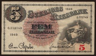5 Kronor, 1949