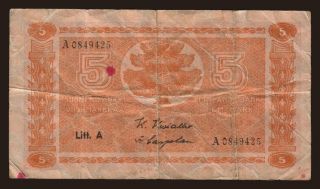 5 markkaa, 1945, Litt.A