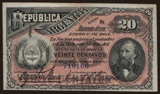 20 centavos, 1884