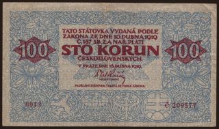 100 korun, 1919